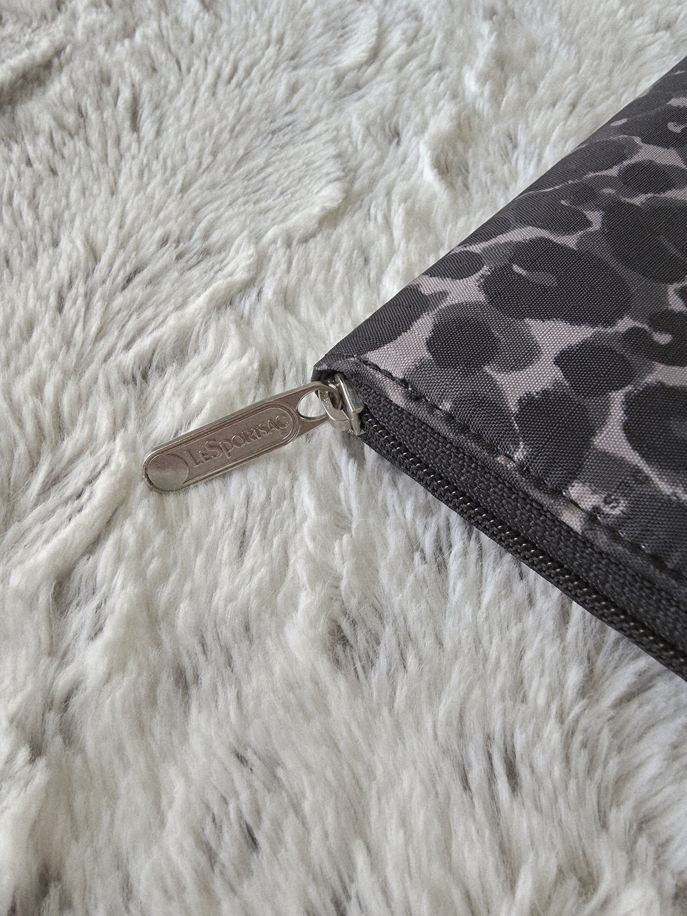 LeSportsac Black & Gray Cheetah Zip-around Tech Wallet - Picture 3 of 6